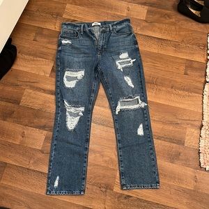 JBD dipped straight leg jeans medium wash